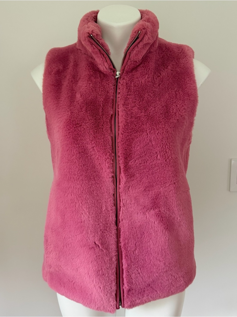 J.Crew Factory Pink Faux Fur Vest